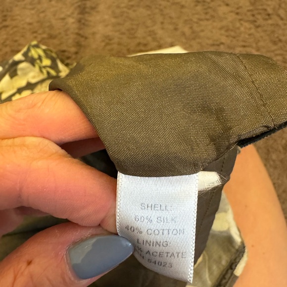 2 FOR $20 Banana Republic Silk Blend Skirt Floral Beige Brown A Line Mini 8 - Picture 5 of 5